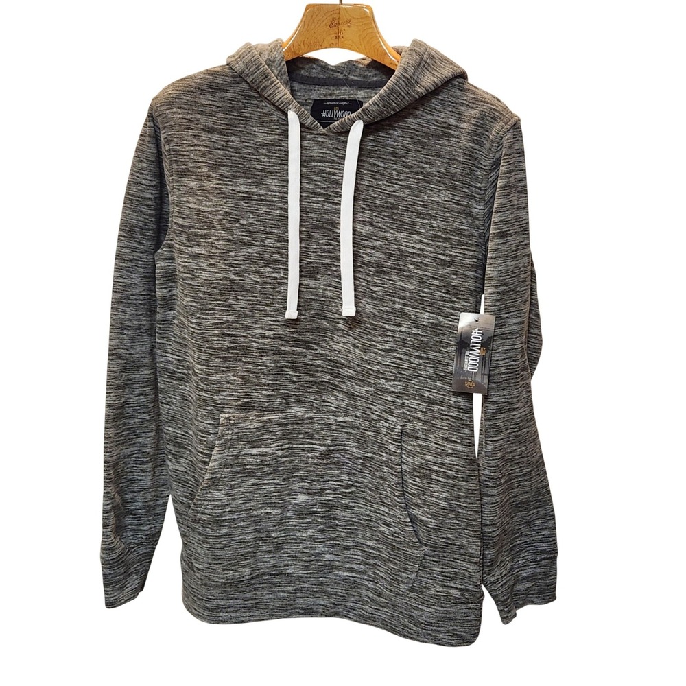 HOLLYWOOD THE JEAN PEOPLE Heathered Grey Hoodie Sweatshirt Pullover S NWT‎ Cozy